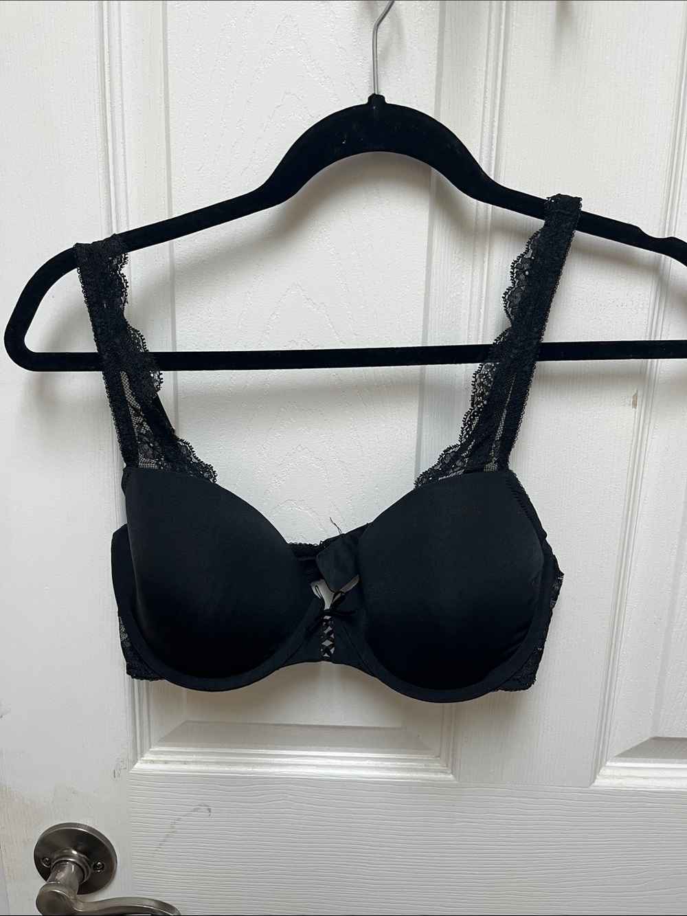 Victoria's Secret Black Lace-Trim with Bow Detail